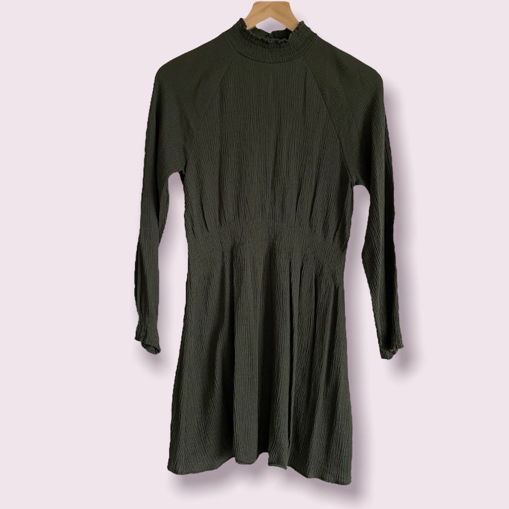 Zara || emerald green baby doll dress